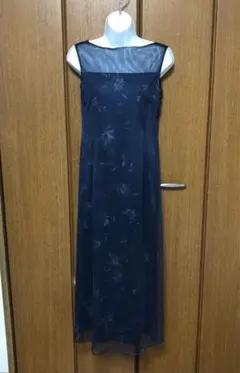 ロートレアモン ロングワンピース 紺色 花柄