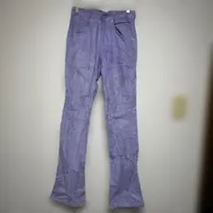 紫 コーデュロイ フレアパンツ メンズ