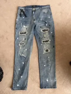 AMIRI ダメージ ペイント デニムパンツ 34インチのサムネイル
