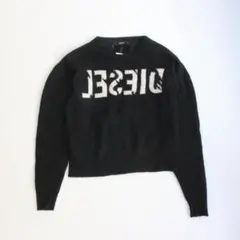 DIESEL ディーゼル ブラック 反転ロゴ カシミヤ混 セーター
