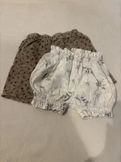 コットン花柄パンツセット(~95cm)