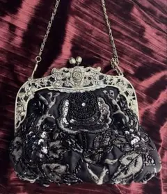 ヴィンテージ　ビーズ刺繍　バッグ