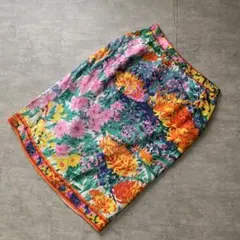 ✨美品✨KENZO シルク ロングラップスカート シフォン 花柄 フランス製