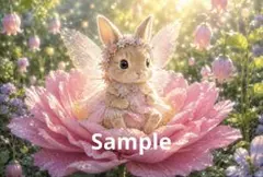 妖精のうさぎ デジタルアート イラスト ポストカード