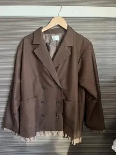 loin nuit フリルレイヤードデザインジャケット ブラウン