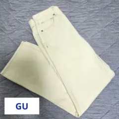 GU　ハイライズストレートジーンズ　M オフホワイト