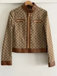 GUCCI GG柄 キャンバス レザー ジャケットのサムネイル