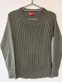 トップス　レディース　カーキ 薄手ニット セーター 長袖　Lサイズ 未使用に近い