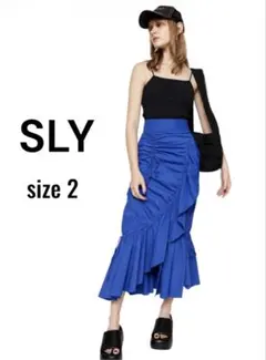 SLY DRAWSTRING GATHER スカート ブルー サイズ2のサムネイル