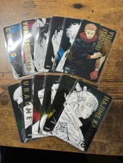 呪術廻戦原画展セット　キャラクターカード、五条悟キーホルダー