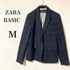 【ザラベーシック】 テーラードジャケット チェック柄 M レディース
