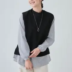 SHOO・LA・RUE DRESKIP ニットベスト＋フレアシルエットブラウス