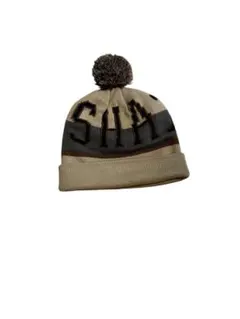ポンポン付きニット帽 ベージュ・ブラウン