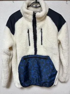 フリースジャケット・ボアジャケット ホワイト・ネイビーMサイズ