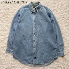 90s ポロカントリー ラルフローレン デニムシャツ BDシャツ ヘビーオンス