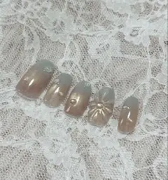 マグネットネイル グラデーション フラワーネイル ぷっくり ニュアンス