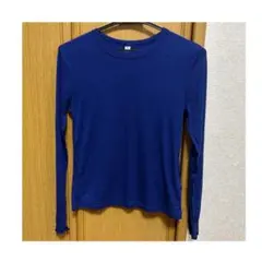 GU ソフトシアークルーネックT Blue