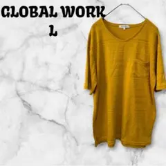 【a-745】 グローバルワーク 半袖Tシャツ Lサイズ マスタード色