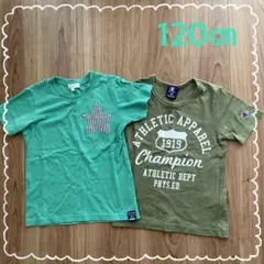 グリーン系Ｔシャツ  ２枚セット  120㎝