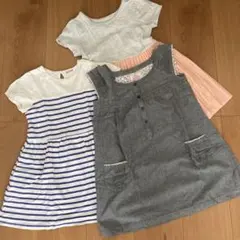 Branshe ストライプ 半袖ワンピース 110