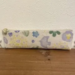 水彩 ナチュラル 花柄 スリムペンケース 筆箱 筆入れ ハンドメイド