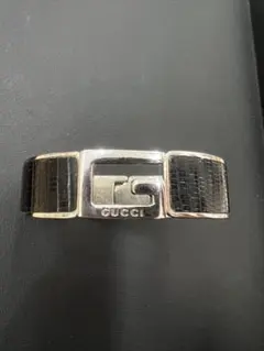ま*た様 GUCCI レザー ブレスレット ブラック - メルカリ