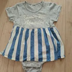 t/mini 半袖ストライプロンパース 80cm