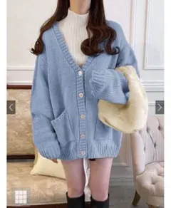 ロービングヤーンオーバーサイズカーディガン［kz166］