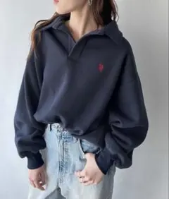 GeeRA別注【U.S.POLO ASSN.】襟付きオーバーサイズスウェット