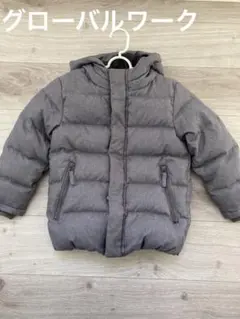 グレー フード付きダウンコート