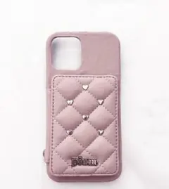 pium ピウム ハートスタッズキルティングiPhoneケース ピンク
