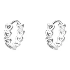 ハート×8 フープピアス　シルバー【両耳セット】