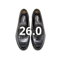 MENS EMBOSSED LOAFERS / BLACK CROCODILE