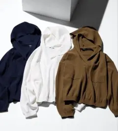 ユニクロ　ユニクロC リラックスフーデッドセーター ホワイト　L