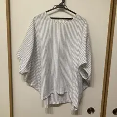 ストライプ オーバーサイズ 半袖シャツ