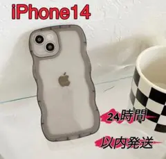 iPhone14 ブラック 黒色 半透明 透明ケース クリアケース