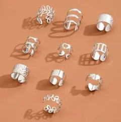 【新品/送料込】大人気！未使用品 シルバー カラー イヤーカフ 10個 セット