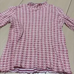 ハート模様の長袖カットソー ピンク系