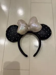ミッキー耳カチューシャ キラキラリボン付き