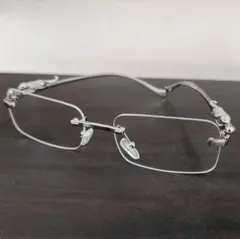 リムレス スクエア[フォトクロミックレンズ]伊達メガネ眼鏡 y2k 90s 韓国