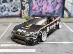 ホットウィールカスタム 日産 180sx フルエアロ マジョーラ トミカ改造 a ホットウィールカスタム 日産 シルビア 180sx 青☆自作☆深リム