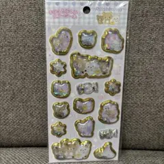 リラックマ　キラッとぷくぷくエアーシール　チェック　パープル　シャカシャカシール