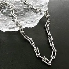 Silver シルバーネックレス アンカーチェーン ステンレス ハードウェア