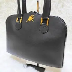 NINA RICCI ニナリッチ トートバッグ レザー ロゴ金具 ブラック