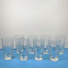 東洋佐々木ガラス クリスタルカットガラス コップ 8個セット 昭和レトロ