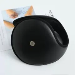 防寒 通音穴仕様 安心 レザー風 イヤーマフ 耳あて ブラック 通勤 通学