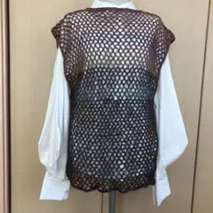 ハンドメイド♪手編みベスト