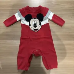 GAP ミッキーマウス ニットロンパース レッド