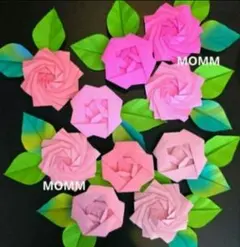 【うまる様】折り紙　ミニ薔薇　ピンク系　16個　お祝い　壁面飾り うまる様】折り紙 ミニ薔薇 ピンク系 16個 お祝い 壁面飾り - メルカリ