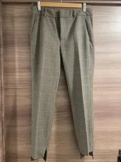 ZARA ブラウン　チェックパンツ　34